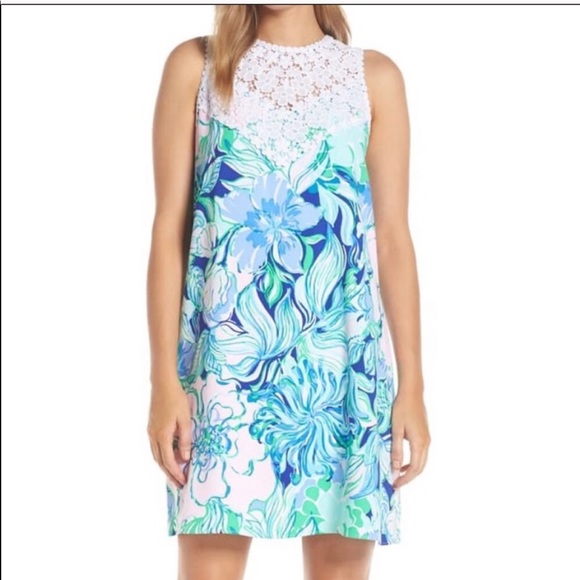 Lilly Pulitzer Dresses & Skirts - Lilly Pulitzer Nala Crochet Shift Dress Blue Sz 00